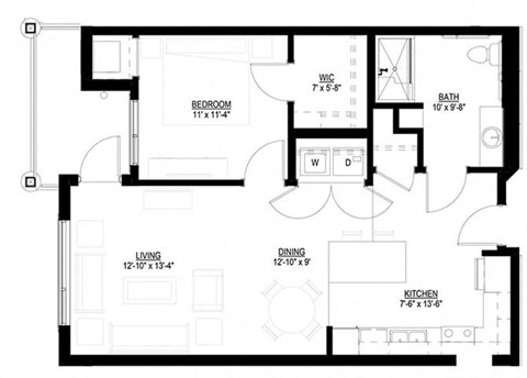 1 Bedroom Floor Plan